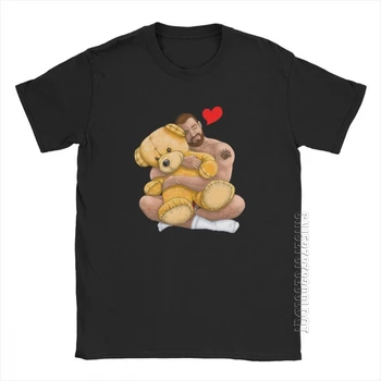 Bear Hug Ежедневни Тениска За Мъже Gay Bear Pride Art Grrr ЛГБТ Мъжка Тениска Облекло Графична Тениска Памучен Тениска С кръгло деколте