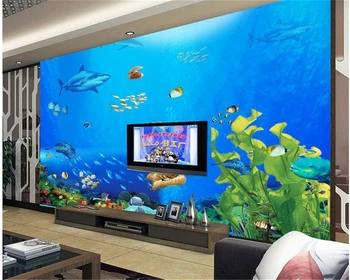 Beibehang 3d стенописи тапети Подводен свят на Мода ТЕЛЕВИЗИЯ фон стенописи дневна спалня стенописи снимка 3D тапети