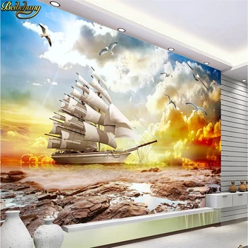 beibehang Custom снимка papel de parede 3D тапети плавно плуване цветни залез красотата на пейзажа ТЕЛЕВИЗИЯ фон тапети
