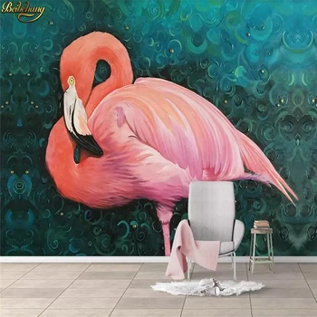 beibehang papel de parede Тапети по поръчка на Европейската живопис с маслени бои, тапети на фона на фламинго начало декор на 3D тапети стенопис