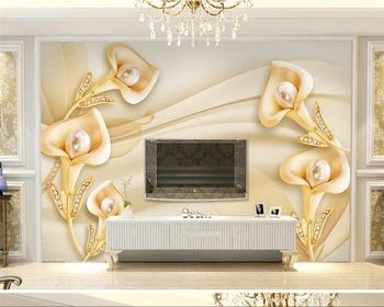 Beibehang Златната подкова перлени модни тапети тапети за стените, 3d papel de parede 3d тапети за хола стенописи