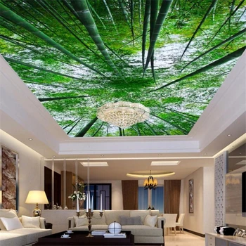 Beibehang Индивидуална великолепна 3d стенопис свеж бамбукови гори таван зенит дневна спалня ресторант на открито 3d papel de parede