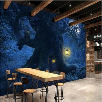 beibehang потребителски тапети за стените, 3d Лунна светлина, на фона на фентъзи гората дървета снимка papel de parede 3d тапети подове 3d