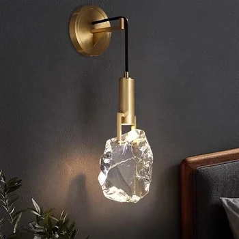 BUDI полилеи кристал, с монтиран на стената лампа, дизайн на модерното led стенни аплици за хотелската стая начало, с монтиран на стената лампа
