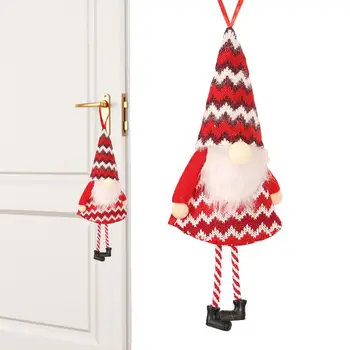 Crochet джуджетата на Коледното дървото, Мека и удобна за окачване под формата на безликого старец, Висулки във формата на елхи за врати, парапети, Коледа