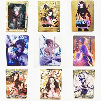 Demon Slayer Shinobu Mitsuri Nezuko kawaii Метални пощенски картички със собствените си ръце Хоби колекционерска стойност колекция от игри аниме картички подарък играчка