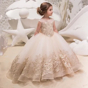 DongCMY, Мило сватбена бебешка рокля с цветен модел, дантелено рокля с опашка, Ново детско рокля с пола Помпадур за момичета