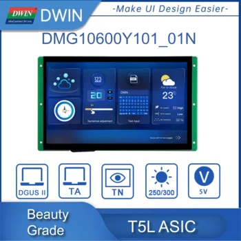 DWIN 10.1-инчов UART 1024*600/1280*800 Козметичен и потребителския TFT TTL RS232 LCD дисплей HMI Intelligent Touch Screen Module ESP32