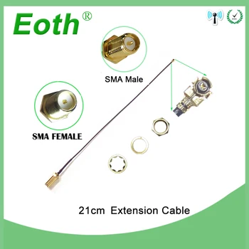 eoth 50шт антена 2.4 g ipex 1 UFL ИН Конектор RP-SMA Антена WiFi Кабел с косичкой IPX към RP-SMA женски МЪЖКИ IPX 5 см 21 см