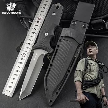 Hx Открито Jungle Knife Tactical Survival Ловни и Спасителни Ножове Подарък Edc 440C на Острието, Полипропиленова Дръжка ОТ ABS-Обвивка, Директна Доставка