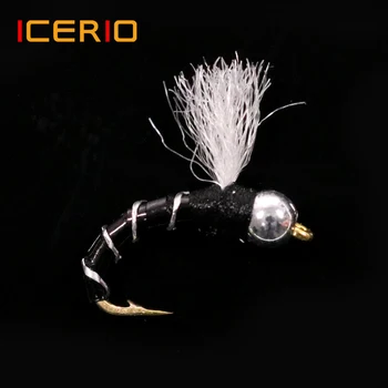 ICERIO 8ШТ, черно боди-buzzers, сухи примамки за риболов на пъстърва Nymphs #14