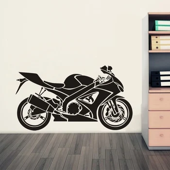 JJRUI Мотоциклет състезателни мотоциклети Мотокрос Велосипед Спортни Момчета Vinyl стикер за стена, Арт декор на Детска стая