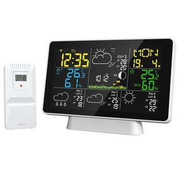 LCD метеорологичната станция Безжичен Дигитален Термометър Вътрешен/Външен Термометър-Влагомер С Безжичен Сензор Outdoorsensor EU Plug Здрав