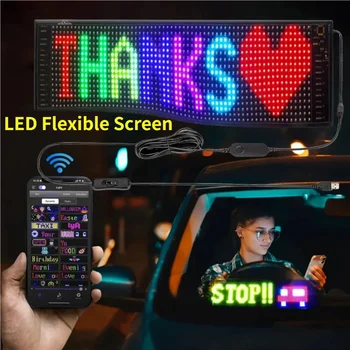 Led автомобилни пикселова панел, превъртане означения, светеща реклама, гъвкави led екран, а приложение за управление на USB Bluetooth за магазин задните прозорци на кабината.