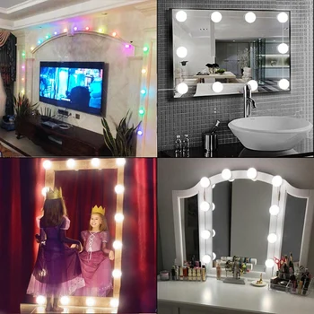 Led Сензорен Затемняющий Тоалетка За Суета, Лампа За Грим, Огледало, Стенен USB Лампа 12V Hollywood