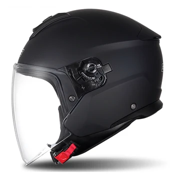 M-2XL Матово черно Байкерский каска с открито лице, Износостойкое екипировка за мотокрос, Дишаща защита на главата, на мотоциклет шлем от падане.
