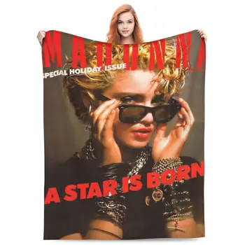 M-Madonnas Супер Меко Одеяло Американската Певица Къмпинг Наметала Одеяло за Зимата С Принтом На Поръчка САМ Фланелевое Покривки Разтегателен диван Калъф