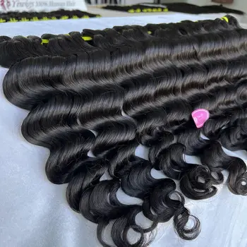 Maki 10-30-цолови Бразилски снопове от човешки косъм, дълбока вълна 10А, 100% Човешка коса Remy катерене, плетене, 1-3 светлина за изграждане за жени