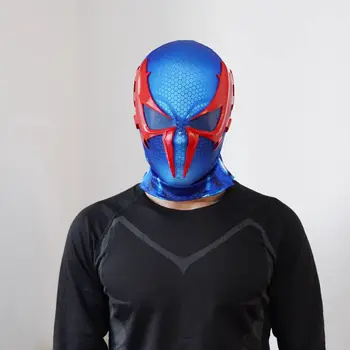 Marvel Blue Spider-Man 2099 1:1 3D Маската на Човека-Паяк, С Лицевым Черупка да се Коригира Cosplay Костюм Маска на Копие За Мъже Готин Подарък