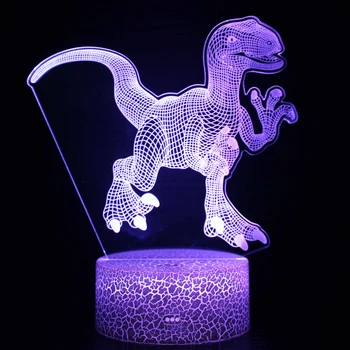 Nighdn 3D Динозавър Лампа за Деца Led нощна светлина, което променя Цвета си, Настолна USB Лампа за Рожден Ден, Подарък за Коледа за Момчета, Интериор на Стаята