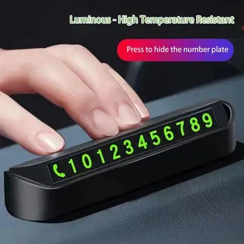 Parking Number Plate Universal Rotate Phone Number Plate Aluminum Stickers Временен телефонен номер за табло автомоб