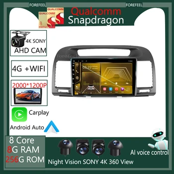 Qualcomm Android 12 за Toyota Camry 5 XV 30 2001-2006 Автомобилната навигация GPS Екран Carplay Мултимедиен плейър QLED стерео