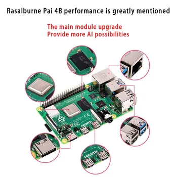 Raspberry Pi 4 Model B Dev Kit Board Оперативна ПАМЕТ 2G 4G 8G 4-ядрен процесор от 1.5 Ghz, 3 пъти по-бързо, отколкото Pi 3Б + Ai програмиране на python