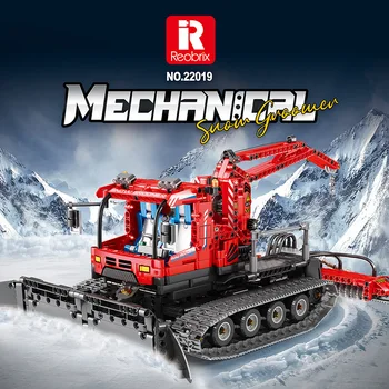 Reobrix 22019 пъзел Игра за изравняване на сняг, играчки, блокове MOC Серия Technology Rc Control APP Подарък за момче