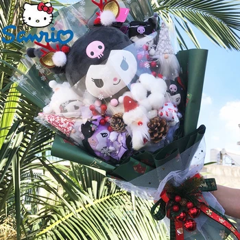 Sanrio Cinnamoroll Kuromi Melody Плюшено Букет Кукли Коледен Подарък Играчка Карикатура Мека Играчка Декорация На Дома Рожден Ден На Коледа