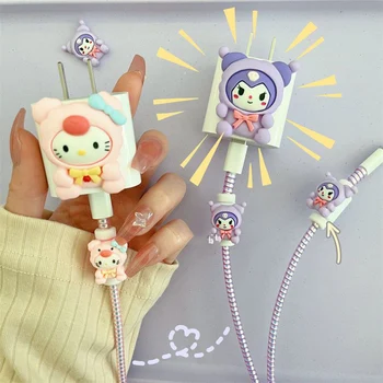 Sanrio Kawaii Аниме Hello Kitty Kuromi Зарядно Устройство Защитен калъф Huawei Oppo Xiaomi Vivo Сладък Cartoony Защитен ръкав Играчка за момичета