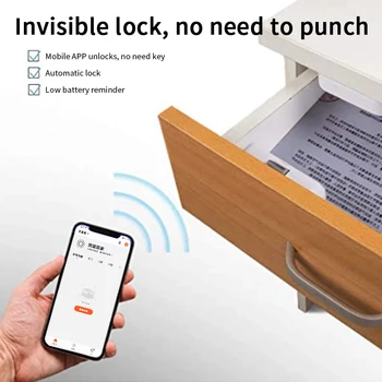 Sasha APP дистанционно управление-Заключване на чекмеджето на шкафа Умен дом Невидима електротехник без ключ Wi-Fi Сигурността на Брави за управление на телефона