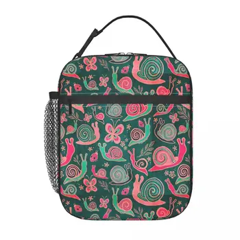 Snail Convention -розово-зелено на нефритовом пакет за обяд One