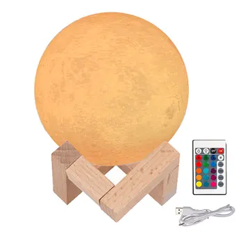 SOLOLANDOR 3D принт Луна Led нощна светлина за спални, всекидневна, хол, USB лека нощ, разтегателен, осветление за дома на закрито