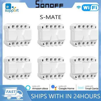 Sonoff S-MATE Превключвател 16A Wifi Bluetooth Smart Switch с дистанционно управление Mate без неутрален проводник Работи за Алекса Google Home