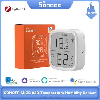 SONOFF SNZB-02D Zigbee LCD Интелигентен Сензор за Температура И Влажност на LCD екрана на Монитора Smart Home Control Чрез Алекса Google Home eWeLink