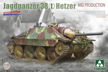 TAKOM 2171X 1/35 Jagdpanzer 38 (t) Hetzer средно производство Без интериор, лимитирана серия на пластмасови модели, комплект