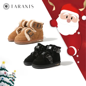 TARANIS/ Памучни зимни обувки за момчета и момичета, топла зимна мода ежедневни обувки, улични обувки, удобни меки за деца/малки деца