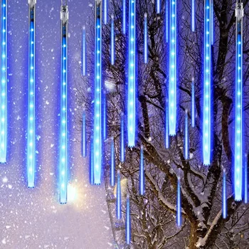 Thrisdar 50 см 288 led Коледни светлини Метеоритного дъжд, падащи капки дъжд, Гирлянди-ледени висулки за празнични партита, домашен двор на открито