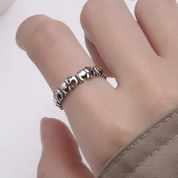 VENTFILLE сребърен пръстен във формата на слон, за жени, подарък за момиче, талисман в тайландски стил, бижута с релефни 925 проба, директна доставка