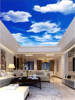 wellyu Потребителски тапети на 3d с висока разделителна способност синьо небе и бели облаци дневна спалня таван зенит стенопис papel de parede 3d