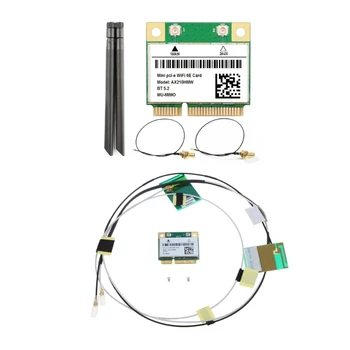 WiFi6E AX210HMW Mini PCI-E Wifi карта Bluetooth-съвместим безжичен адаптер 5.2 ForIntel AX210 Карта AX210