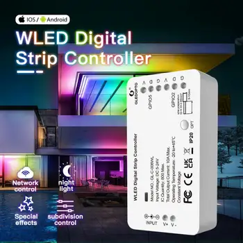 WLED Strip Controller DC5V-24V 800 RGB IC RGBW LED Light Strip Controller САМ WiFi APP Control 100 Динамични Режими на Осветление