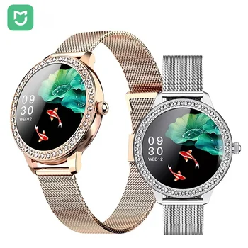 Xiaomi mijia Модерни Елегантни дамски умен часовник с функция за откриване на информация за сердечном ритъм, смарт часовник със сензорен екран, гривна за наблюдение на съня