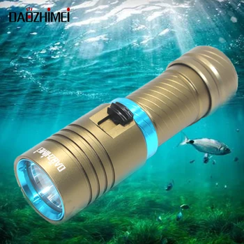 XM-L2 Водоустойчив Подводен 80-Метров Led Фенерче За Гмуркане, Факли, жълта Лампа За Къмпинг Lanterna С Плавно затъмняване