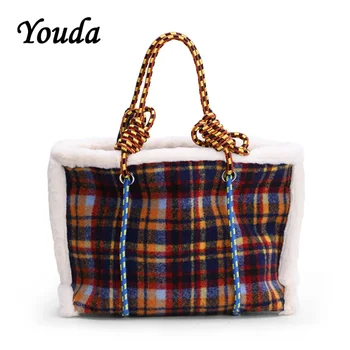 Youda Оригинални дамски чанти-тоут с вълнен дизайн, класически дамски елегантни чанти, дамски чанта за пазаруване, модни чанти за момичета, големи чанти