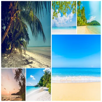 ZHISUXI Summer Тропически Палми, Морски бряг, на фона на картина като фон за една фотосесия, фотографско студио, 21414XHF-05