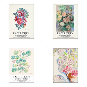 Абстрактни флорални щампи Раул Dufy, ретро плакати Раул Dufy, флорални щампи, флорални плакати Раул Dufy