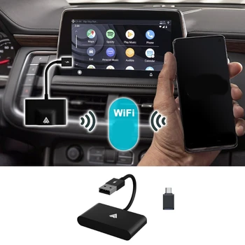 Автоматичен безжичен адаптер Android Безжичен автоматичен ключ на Android за OEM Фабрика кабелна Android Auto Car Plug-& Play Лесна настройка