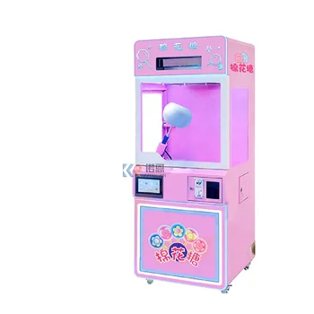 Автоматичен робот-автомат за продажба на захарен памук, автоматично дозиране система цветни захарни ват за деца