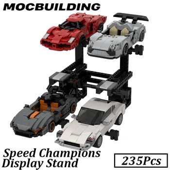 Автомобилна витрина за изграждане на блоковете 6 Speed Champion MOC, тухли, строителни играчки 